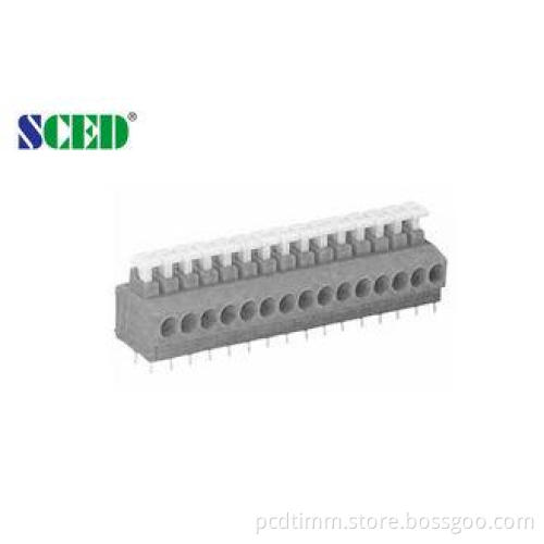 3.81mm Grey PCB Spring Clamp Terminal blocks , Screwless te